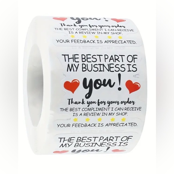 Heart Thank You Stickers Roll 500 Stickers (The Price Is Firm) - Picture 1 of 4